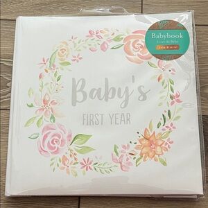Baby's First Year Memory Book - Pink and Green Floral Design